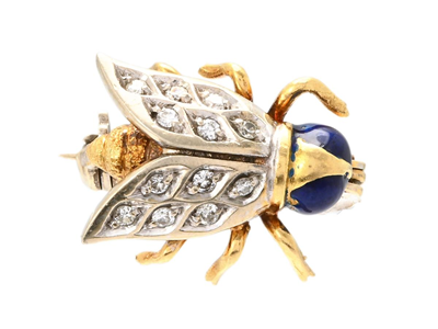 Jewellery, BROOCH, 18K gold/white gold