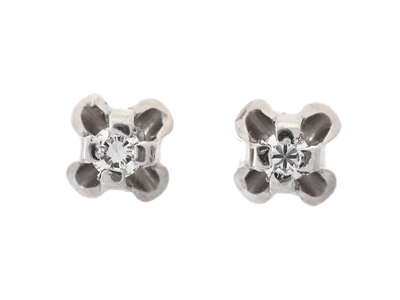 Jewellery, SOLITAIRE EARRINGS, 18K white gold