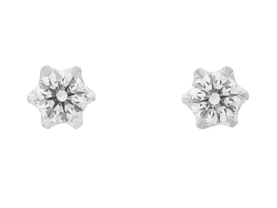 Jewellery, SOLITAIRE EARRINGS, 18K white gold