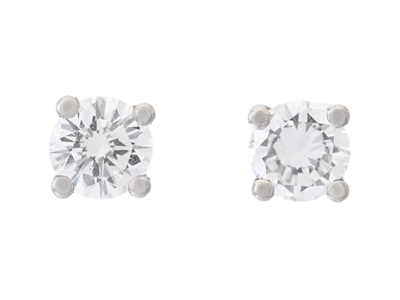 Jewellery, SOLITAIRE EARRINGS, platina