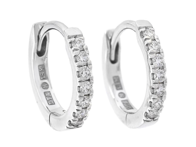 Jewellery, HOOP EARRINGS, 18K white gold