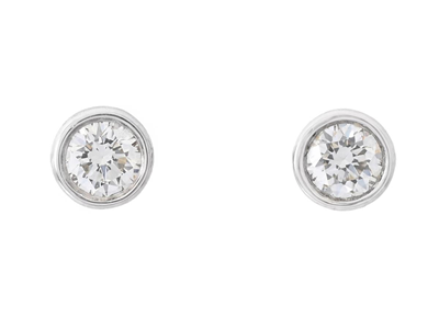 Jewellery, SOLITAIRE EARRINGS, 18K white gold