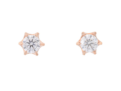 Jewellery, SOLITAIRE EARRINGS, 18K rose gold