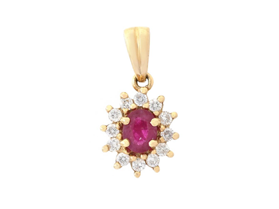 Jewellery, CLUSTER PENDANT, 18K gold