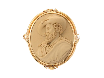 Jewellery, KAMÉBROSCH, lava cameo