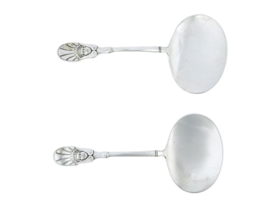 Silverware, VILHELM CHRISTESEN, 2 serving spoons