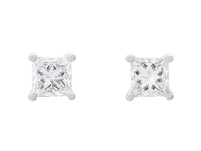 Jewellery, SOLITAIRE EARRINGS, 18K white gold