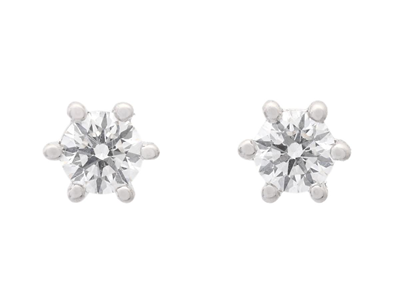 Jewellery, SOLITAIRE EARRINGS, 18K white gold
