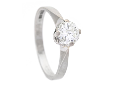 Jewellery, SOLITAIRE RING, 18K white gold