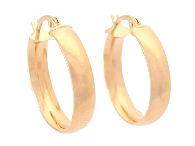 Jewellery, HOOP EARRINGS, 18K gold 19 mm width 4 mm