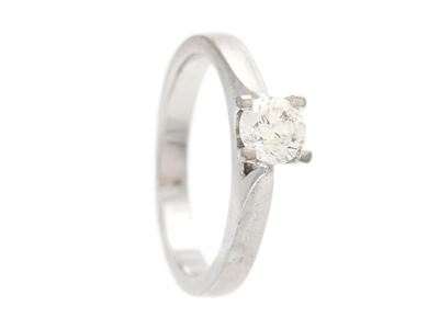 Jewellery, SOLITAIRE RING, 18K white gold