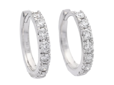 Jewellery, HOOP EARRINGS, 18K white gold