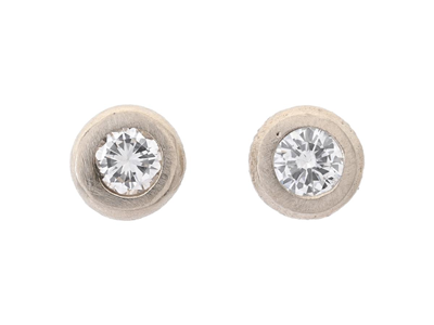 Jewellery, SOLITAIRE EARRINGS, 14K white gold