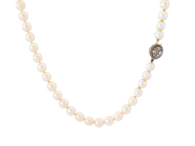 Jewellery, PEARL NECKLACE, cultured pearls approx. 6,7 - 7,3 mm