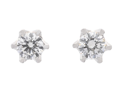 Jewellery, SOLITAIRE EARRINGS, 18K white gold
