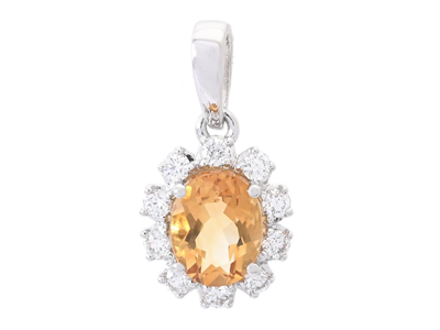 Jewellery, CLUSTER PENDANT, 18K white gold