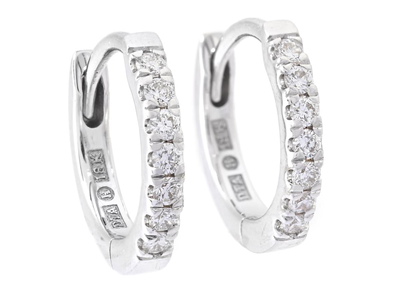 Jewellery, HOOP EARRINGS, 18K white gold