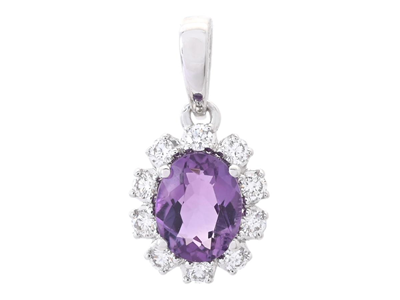 Jewellery, CLUSTER PENDANT, 18K white gold