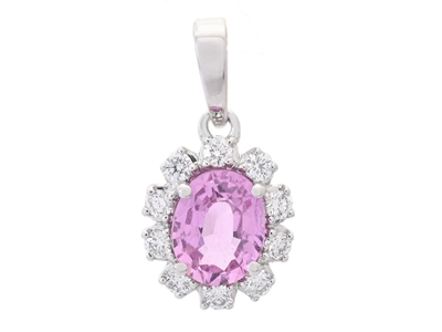 Jewellery, CLUSTER PENDANT, 18K white gold