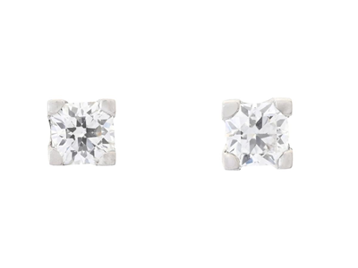 Jewellery, SOLITAIRE EARRINGS, 18K white gold