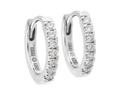 Jewellery, HOOP EARRINGS, 18K white gold