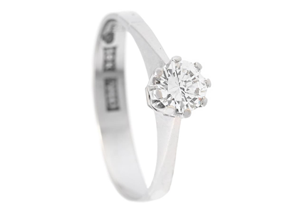 Jewellery, SOLITAIRE RING, 18K white gold