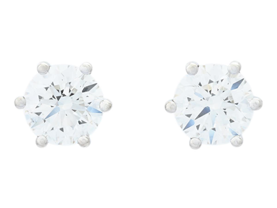 Jewellery, SOLITAIRE EARRINGS, 18K white gold