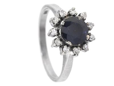 Jewellery, CLUSTER RING, 18K vitguld/silver