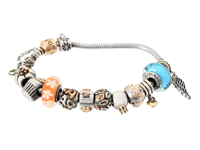 Jewellery, PANDORA, bracelet with charms