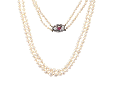 Jewellery, PEARL NECKLACE, 2 rows