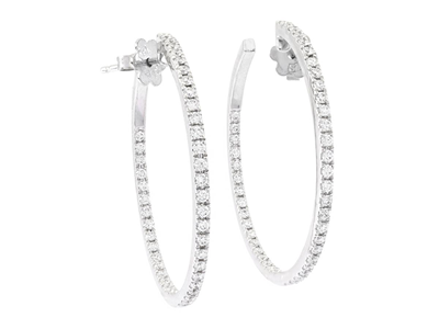 Jewellery, HOOP EARRINGS, 18K white gold