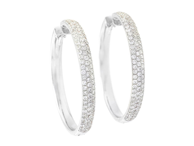 Jewellery, HOOP EARRINGS, 18K white gold