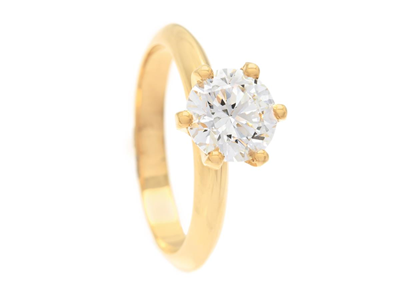 Jewellery, SOLITAIRE RING, 18K gold. brilliant cut diamond 1,55 ct