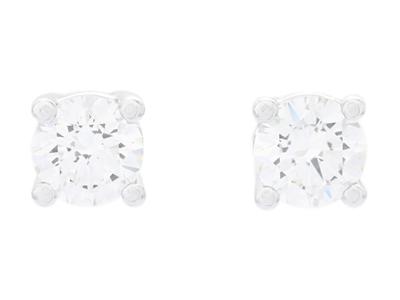 Jewellery, SOLITAIRE EARRINGS, 18K white gold