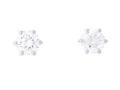 Jewellery, SOLITAIRE EARRINGS, 18K white gold