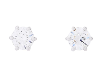 Jewellery, SOLITAIRE EARRINGS, 18K white gold