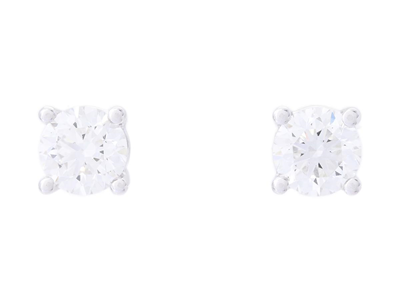 Jewellery, SOLITAIRE EARRINGS, 18K white gold