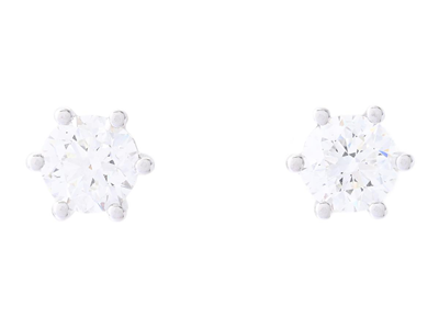 Jewellery, SOLITAIRE EARRINGS, 18K white gold