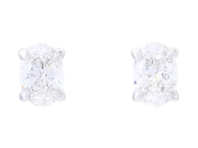 Jewellery, SOLITAIRE EARRINGS, 18K white gold