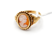 Jewellery, Ring 14K Ø18½ 3,1g with Cameo, in auction: Pawn – Tuesday 17 June 2014