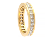 Jewellery, ETERNITY RING, 18K gold with 26 princess cut diamonds 2,53 ctw, in auction: Modern – Saturday 16 January 2021