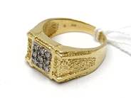Jewellery, Signet ring 18K 8,7g Ø18½ with diamonds 9xca0,02ct, in auction: Pawn – Tuesday 22 July 2014