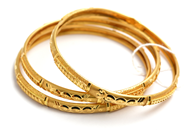 Jewellery, Bangles 3 items 21K 40g, skew, in auction: Pawn – Tuesday 21 April 2015