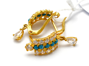 Jewellery, Earrings 1 pair 21K 2,7g, with stones, in auction: Pawn – Tuesday 10 November 2015