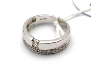 Jewellery, Ring 18K white gold 5,8g Ø17¼, with diamonds 1xca0,16ct, in auction: Pawn – Tuesday 10 November 2015