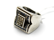 Jewellery, Ring Silver S925 with stones & pearls 14,1g Ø18 1/2, a pearl missing, in auction: Pawn – Tuesday 10 November 2015
