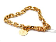 Jewellery, Bracelet Anchor 18K 30,3g 18cm with engraved charm, in auction: Pawn – Tuesday 10 November 2015
