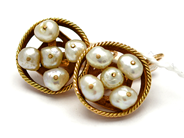 Jewellery - Earrings 1 pair 14K 7,0g, with cultured pearls - View 1
