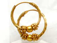 Jewellery, Earrings 21K Ø1,5cm 3g, in auction: Pawn – Tuesday 24 May 2016