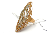 Jewellery, Ring with stone 14K double-dyed Ø18 somewhat skew ringshank Brv 5,3g, in auction: Pawn – Tuesday 24 May 2016